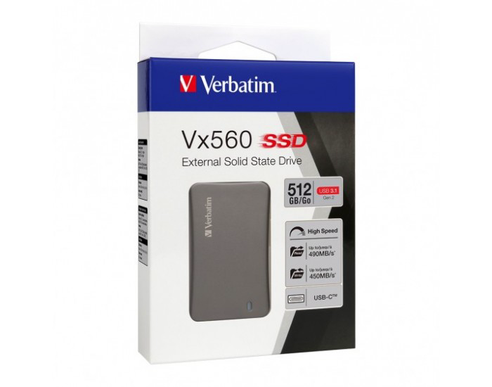 VERBATIM EXTERNAL SSD 512GB VX560 (USB C)